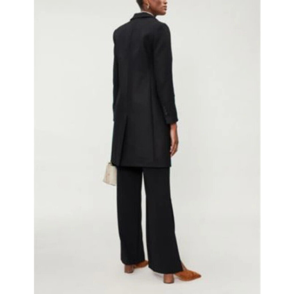 Maje Women's Gireg Straight Cut Virgin Wool Coat In Black Size 40 - Picture 4 of 15